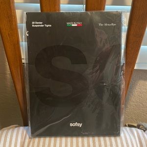 Sofsy Women’s 20 Denier Suspender Tights, M. Black.